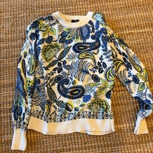 Talbots Floral Patterned Sweater - Blue and Green